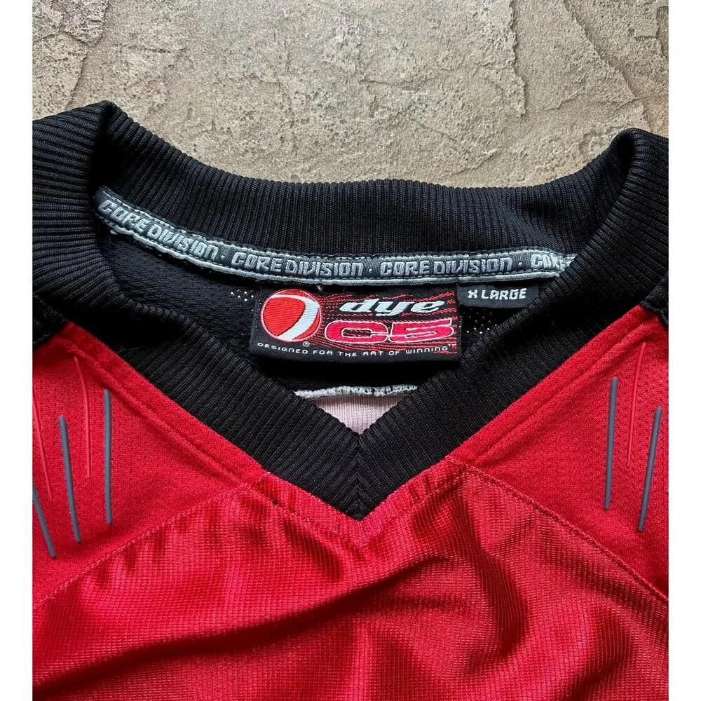 Dye Paintball Jersey XL Red Black Padded Motocross Style Performance Top - Picture 2 of 4